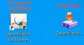 Tela de apoio do Gerenciador de Exames Simulados PM Tech